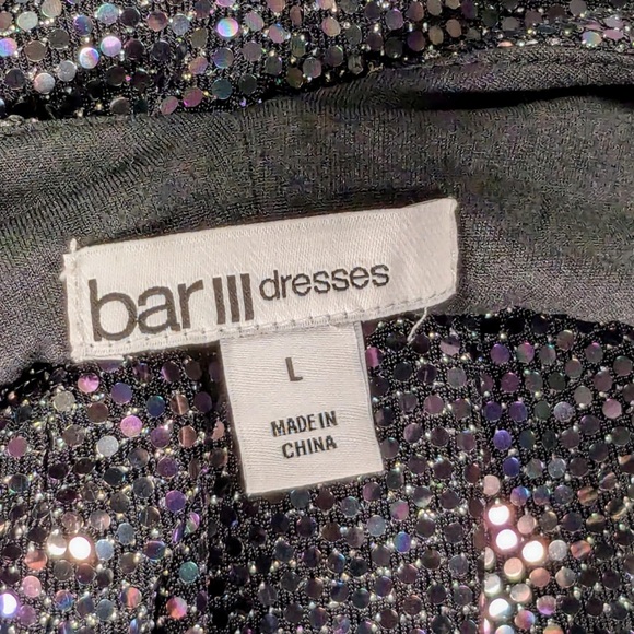 NWT BAR III METALLIC MINI SLIP DRESS  - Large - Picture 7 of 9